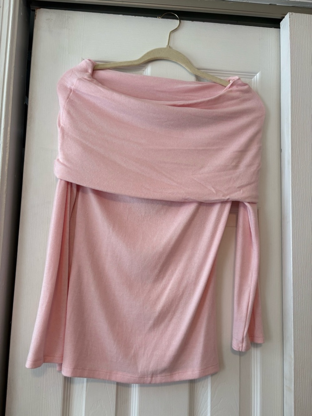 Zara Off-Shoulder Soft Pink Top